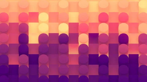 Chaotically flashing cylinders moving in waves. 3d rendering loop animation Stock Footage 198853872