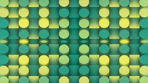 Chaotically flashing cylinders moving in waves 3d render seamless loop animation Stock Footage 204083888