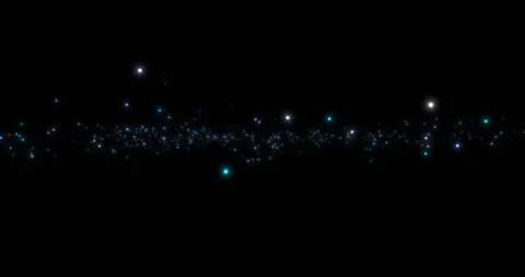 Chaotically flying particles on a black background Stock Footage 263370897