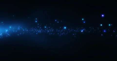 Chaotically flying particles in blue clouds of fog Stock Footage 263370694