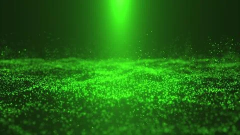 Chaotically flying small particles above the surface of large ones. Stock-Illustration