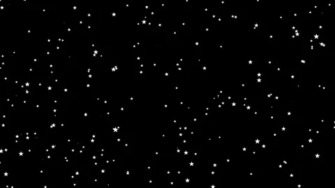 Chaotically flying twinkling five-pointed stars on a black background Stock Footage 283086889