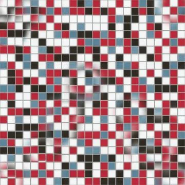 Chaotically laid out on the wall tile mosaic of small squares of colored color 스톡 일러스트