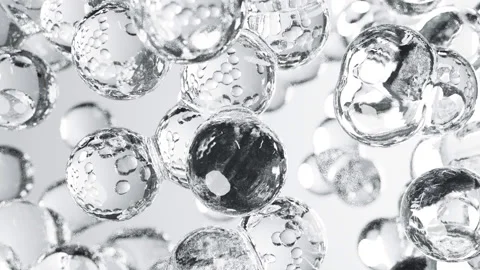 Chaotically moving glass spheres in backlight 3D render, abstract changing Stock Footage 229815114