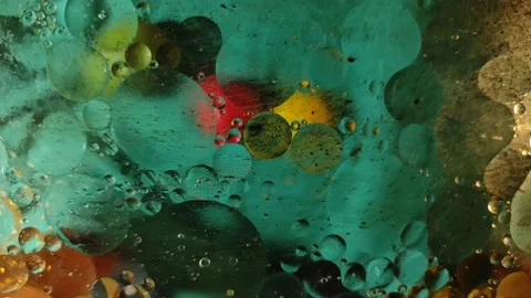 Chaotically moving multicolored bubbles in a viscous liquid substance. Stock-Footage 149619986