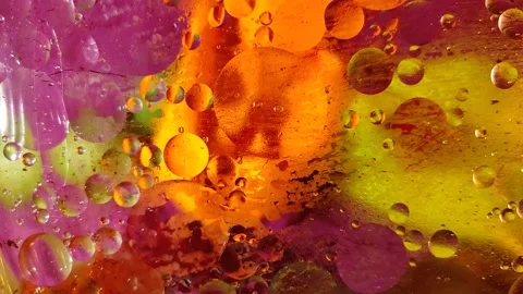 Chaotically moving multicolored bubbles in a viscous liquid substance. Stock-Footage 149620221