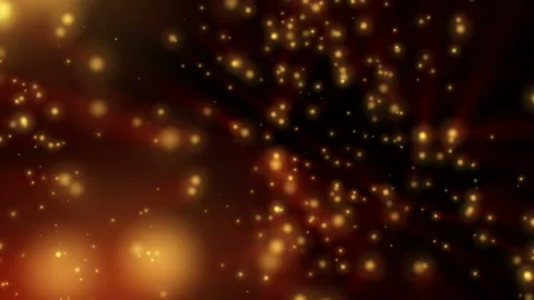 Chaotically moving orange particles on a black background. computer graphics Stock Footage 89458306