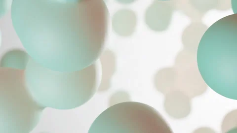 Chaotically moving spheres in backlight 3D render, abstract changing shapes Stock Footage 229623407
