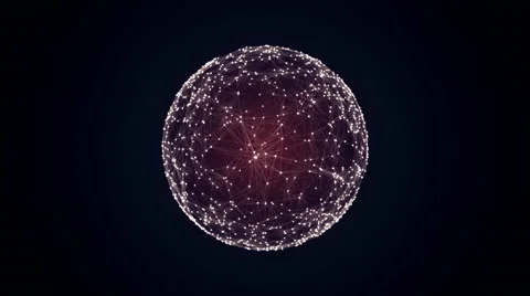 Chaotically slow moving connected points in shape Stock Footage 68379804