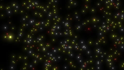 Chaotically swaying multi-colored luminous particles on a black background Stock-Footage 302475999