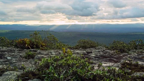 Chapada Diamantina mountain sunset view Stock-Footage 71253003