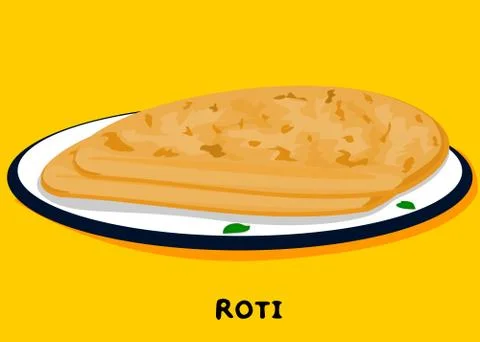 Chapati indian Roti or Bread Vector Stock Illustration