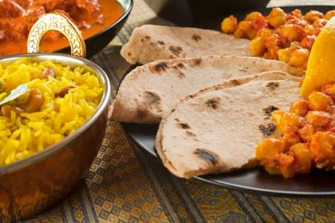 Chapatis with channa dhal Stock Photos