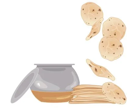 Chapatti stack Stock Illustration