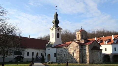 Chapel and parvis of the monastery Stock-Footage 50333933