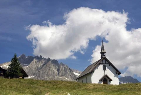 Chapel in Belalp Stock Photos