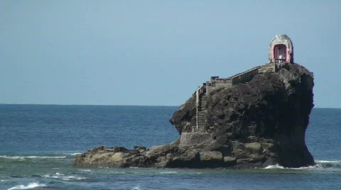Chapel on a big Rock Stock Footage 637006