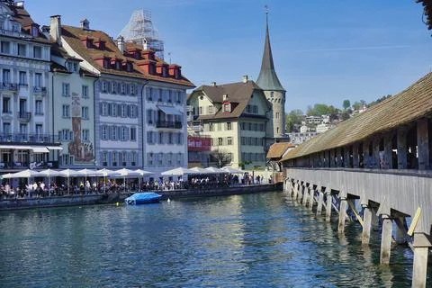 Chapel bridge in Lucerne Stock Photos
