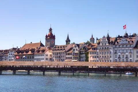 Chapel Bridge, Luzerne Stock Photos