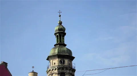 Chapel with clock Stock Footage 47129959