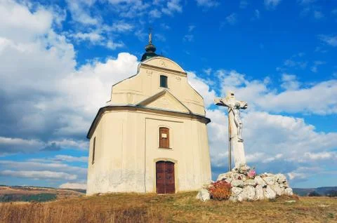 Chapel with cross Stock Photos