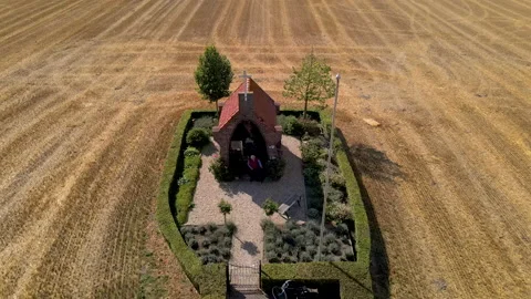 Chapel in grain field Video stock 138037487