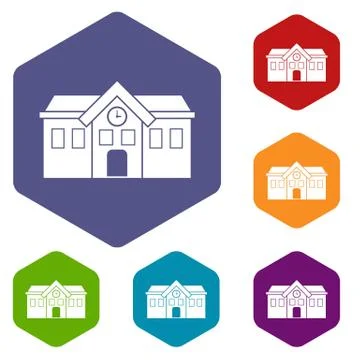 Chapel icons set 스톡 일러스트