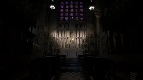 Chapel Interior ceiling to altar. Stock Footage 62078615