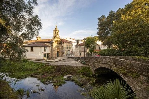 The Chapel of O Carme de Abaixo, a church near the river Sarela Santiago de C Stock Photos