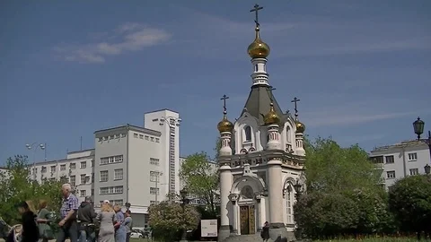 Chapel in the park on the square of labor Stock Footage 109429092