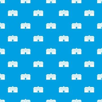 Chapel pattern seamless blue Stock Illustration