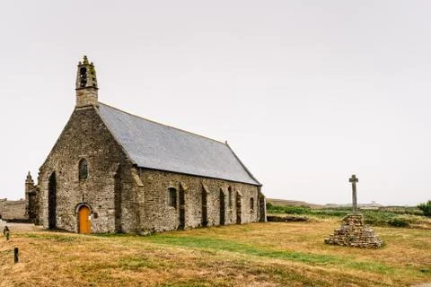 Chapel in Pointe Saint Mathieu in Brittany Stock Photos