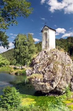 Chapel on the rock Stock Photos