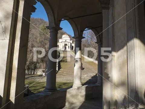 Chapel of the sacred mountain of Varese, unesco heritage of humanity Stock Photos