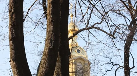 Chapel through the trees Stock Footage 5165920