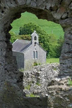 Chapel through a window Stock Photos