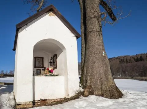 Chapel with tree Stock Photos