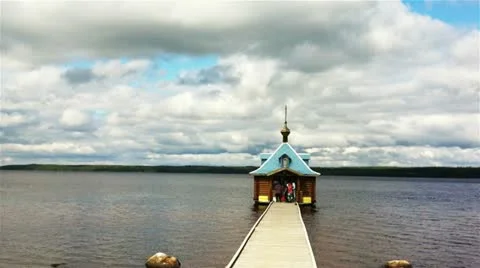 Chapel on water Stock Footage 11887150