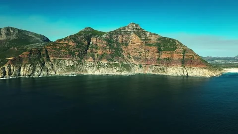 Chapman's Peak summit and beach aerial panorama, cinematic Stock Footage 339190846