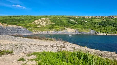 Chapman's Pool from the west Foto stock