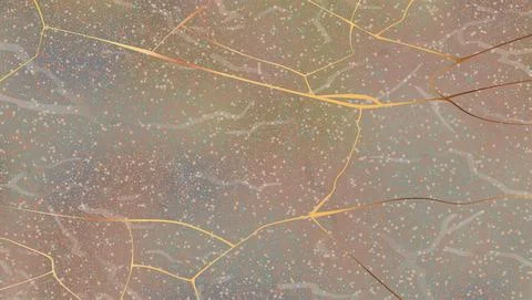 Chapped artificial texture of marble. Japanese kintsugi technique style. Stock Illustration