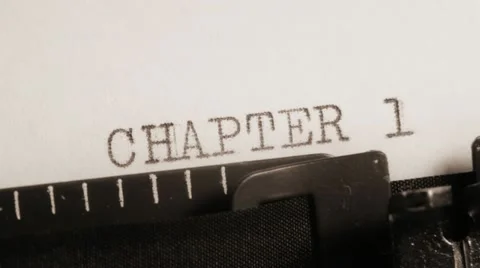 CHAPTER 1 to 4. Writing of the book on typewriter. Stock Footage 10823305