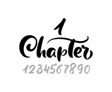 Chapter 1. One and other numbers. Calligraphy lettering hand drawn text Stock-Illustration