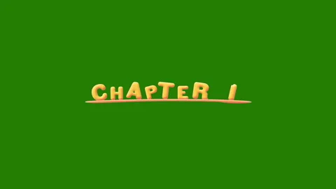 Chapter 1 Wobbly gold yellow text Animation pop up effect on a green Stock Footage 265458532
