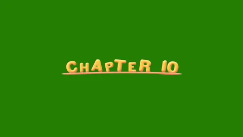 Chapter 10 Wobbly gold yellow text Animation pop up effect on a green Stock Footage 265458411
