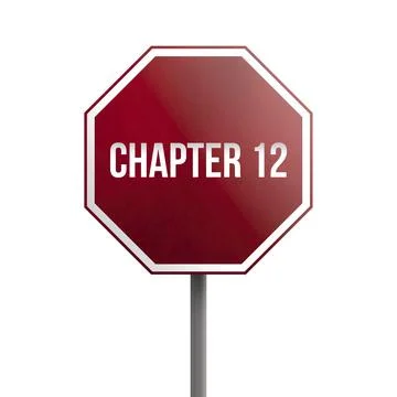 Chapter 12, red sign isolated on white background Stock Illustration