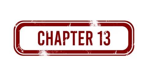 Chapter 13 - red grunge button, stamp Ilustración de archivo