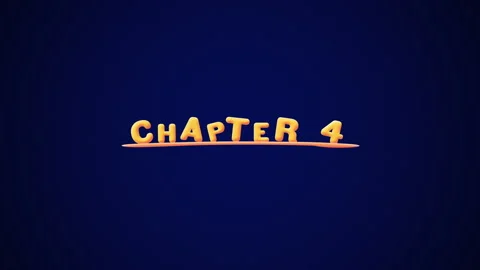 Chapter 4 Wobbly gold yellow text Animation pop up effect on a dark blue Stock Footage 267973797
