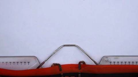 Chapter 5 - phrase printed on an old typewriter in red letters, close up. Stock Footage 126510047