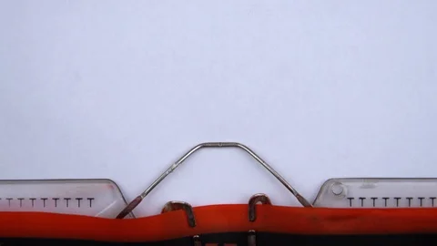 Chapter 6 - phrase printed on an old typewriter in red letters, close up. Video stock 126510078